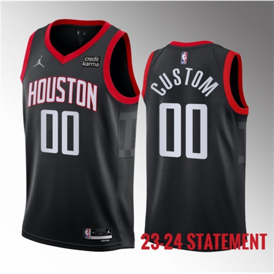 Men Houston Rockets Active Player Custom Black 2023 Statement Edition Stitched Basketball Jersey Men Houston Rockets Active Player Custom Black 2023 Statement Edition Stitched Basketball Jersey
