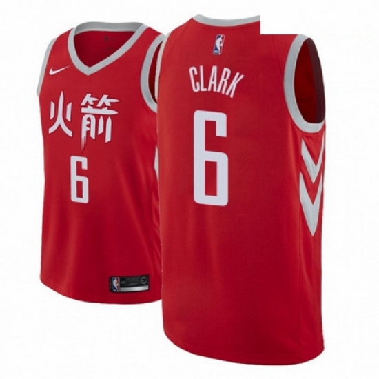 Men NBA 2018 19 Houston Rockets 6 Gary Clark City Edition Red Jersey Men NBA 2018 19 Houston Rockets 6 Gary Clark City Edition Red Jersey