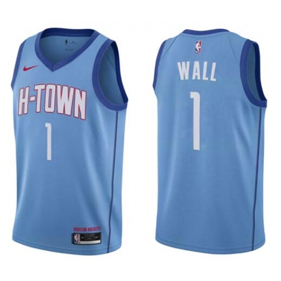 Men's Houston Rockets John Wall Blue Nike Association Swingman Jersey Men's Houston Rockets John Wall Blue Nike Association Swingman Jersey