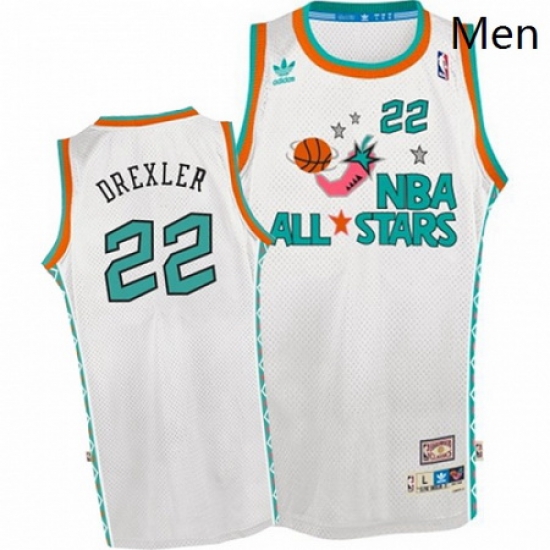 Mens Mitchell and Ness Houston Rockets 22 Clyde Drexler Authentic White 1996 All Star Throwback NBA Jersey Mens Mitchell and Ness Houston Rockets 22 Clyde Drexler Authentic White 1996 All Star Throwback NBA Jersey