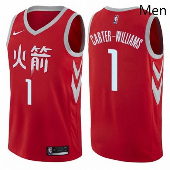 Mens Nike Houston Rockets 1 Michael Carter Williams Swingman Red NBA Jersey City Edition Mens Nike Houston Rockets 1 Michael Carter Williams Swingman Red NBA Jersey City Edition