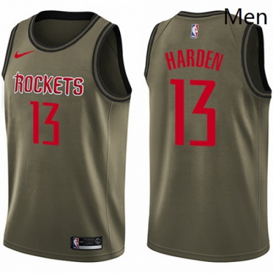 Mens Nike Houston Rockets 13 James Harden Swingman Green Salute to Service NBA Jersey Mens Nike Houston Rockets 13 James Harden Swingman Green Salute to Service NBA Jersey