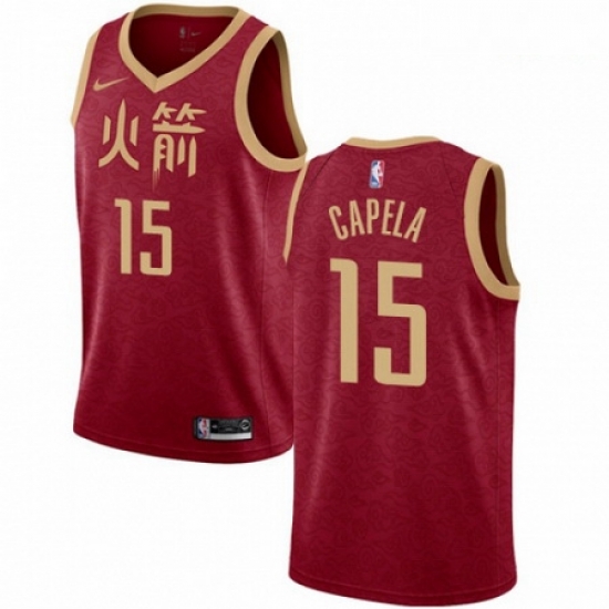 Mens Nike Houston Rockets 15 Clint Capela Swingman Red NBA Jersey 2018 19 City Edition Mens Nike Houston Rockets 15 Clint Capela Swingman Red NBA Jersey 2018 19 City Edition