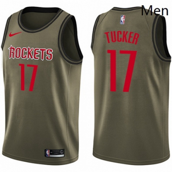 Mens Nike Houston Rockets 17 PJ Tucker Swingman Green Salute to Service NBA Jersey Mens Nike Houston Rockets 17 PJ Tucker Swingman Green Salute to Service NBA Jersey