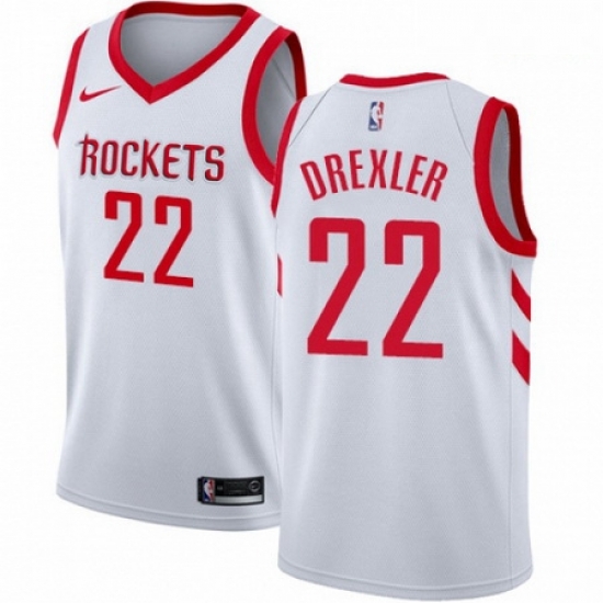 Mens Nike Houston Rockets 22 Clyde Drexler Swingman White Home NBA Jersey Association Edition Mens Nike Houston Rockets 22 Clyde Drexler Swingman White Home NBA Jersey Association Edition