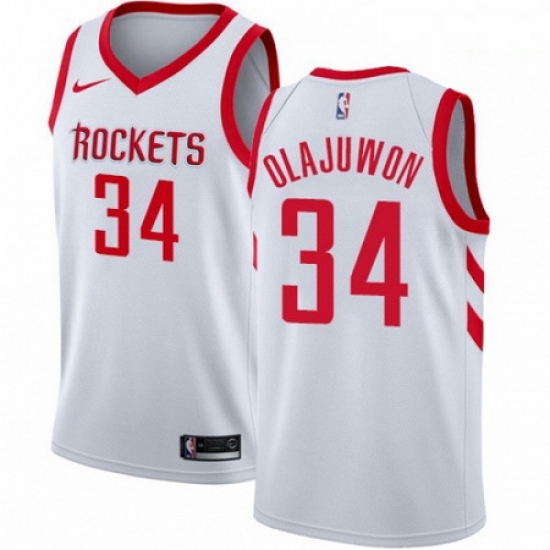 Mens Nike Houston Rockets 34 Hakeem Olajuwon Swingman White Home NBA Jersey Association Edition Mens Nike Houston Rockets 34 Hakeem Olajuwon Swingman White Home NBA Jersey Association Edition