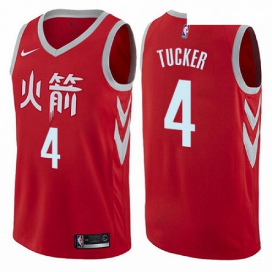 Mens Nike Houston Rockets 4 PJ Tucker Red NBA Swingman City Edition Jersey Mens Nike Houston Rockets 4 PJ Tucker Red NBA Swingman City Edition Jersey