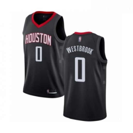 Womens Houston Rockets 0 Russell Westbrook Swingman Black Basketball Jersey Statement Edition 