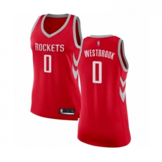 Womens Houston Rockets 0 Russell Westbrook Swingman Red Basketball Jersey Icon Edition Womens Houston Rockets 0 Russell Westbrook Swingman Red Basketball Jersey Icon Edition