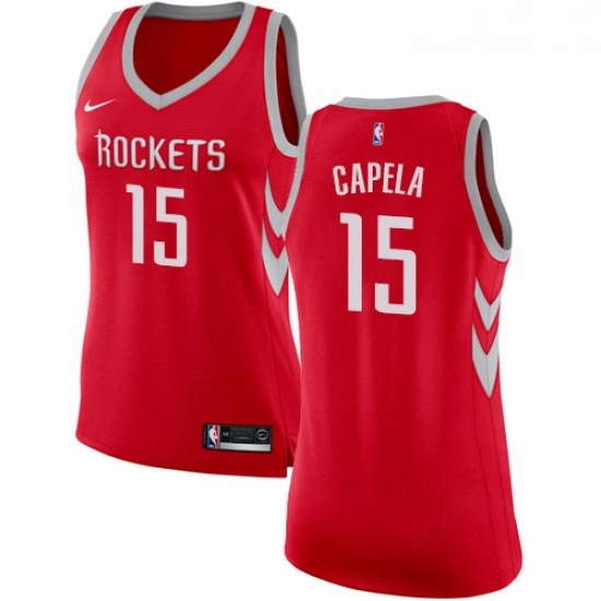 Womens Nike Houston Rockets 15 Clint Capela Authentic Red Road NBA Jersey Icon Edition Womens Nike Houston Rockets 15 Clint Capela Authentic Red Road NBA Jersey Icon Edition