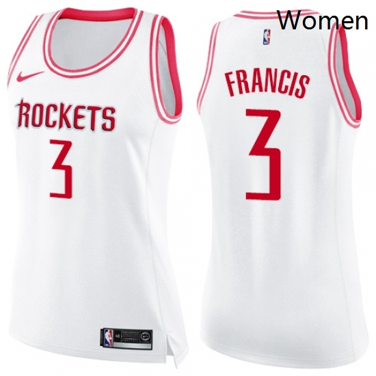 Womens Nike Houston Rockets 3 Steve Francis Swingman WhitePink Fashion NBA Jersey Womens Nike Houston Rockets 3 Steve Francis Swingman WhitePink Fashion NBA Jersey