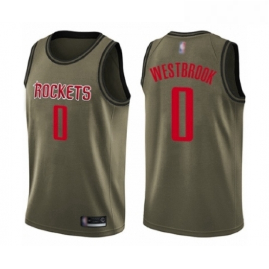 Youth Houston Rockets 0 Russell Westbrook Swingman Green Salute to Service Basketball Jersey Youth Houston Rockets 0 Russell Westbrook Swingman Green Salute to Service Basketball Jersey