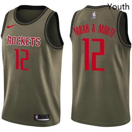 Youth Nike Houston Rockets 12 Luc Mbah a Moute Swingman Green Salute to Service NBA Jersey Youth Nike Houston Rockets 12 Luc Mbah a Moute Swingman Green Salute to Service NBA Jersey