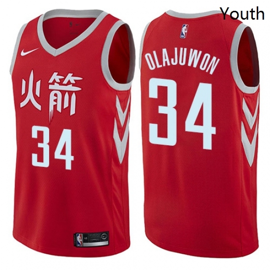 Youth Nike Houston Rockets 34 Hakeem Olajuwon Swingman Red NBA Jersey City Edition Youth Nike Houston Rockets 34 Hakeem Olajuwon Swingman Red NBA Jersey City Edition