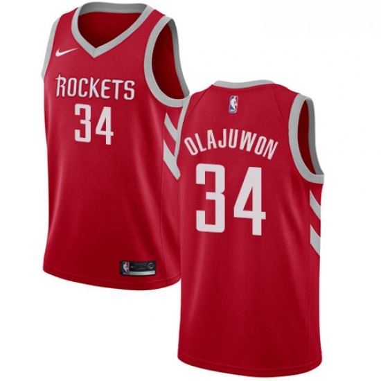 Youth Nike Houston Rockets 34 Hakeem Olajuwon Swingman Red Road NBA Jersey Icon Edition Youth Nike Houston Rockets 34 Hakeem Olajuwon Swingman Red Road NBA Jersey Icon Edition