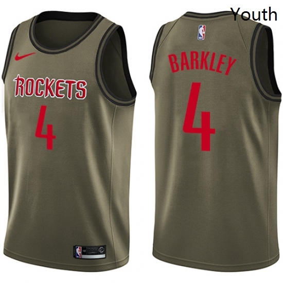 Youth Nike Houston Rockets 4 Charles Barkley Swingman Green Salute to Service NBA Jersey Youth Nike Houston Rockets 4 Charles Barkley Swingman Green Salute to Service NBA Jersey