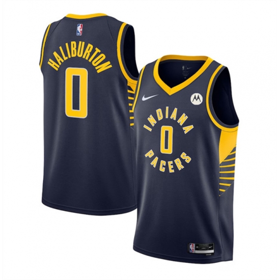Men Indiana Pacers 0 Tyrese Haliburton Black Stitched Basketball Jersey Men Indiana Pacers 0 Tyrese Haliburton Black Stitched Basketball Jersey