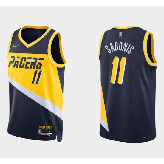 Men Indiana Pacers 11 Caris Levert 2021 22 Navy City Edition 75th Anniversary Stitched Basketball Jersey Men Indiana Pacers 11 Caris Levert 2021 22 Navy City Edition 75th Anniversary Stitched Basketball Jersey
