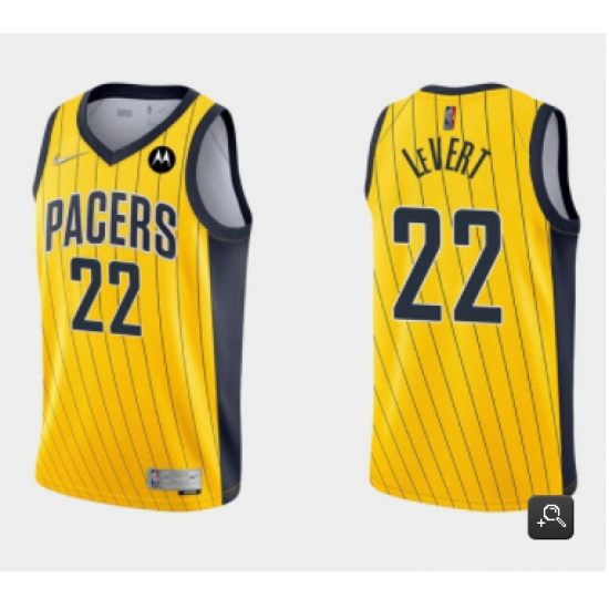 Men Indiana Pacers 22 Caris LeVert Yellow Swingman Stitched Jersey Men Indiana Pacers 22 Caris LeVert Yellow Swingman Stitched Jersey