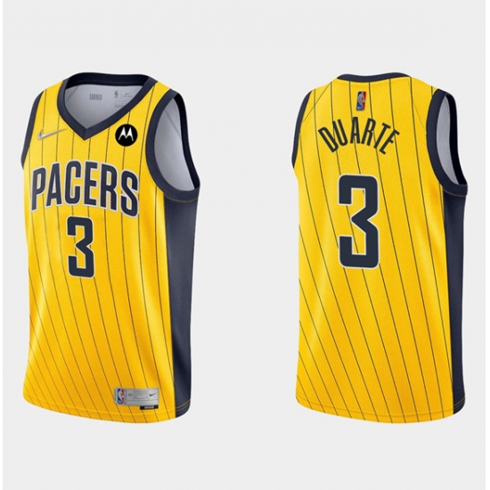 Men Indiana Pacers 3 Chris Duarte Yellow Swingman Stitched Jersey Men Indiana Pacers 3 Chris Duarte Yellow Swingman Stitched Jersey