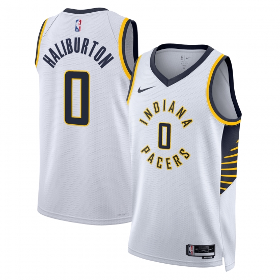 Men Indiana Pacers Tyrese Haliburton #0 2022 23 Association Edition White Jersey Men Indiana Pacers Tyrese Haliburton #0 2022 23 Association Edition White Jersey