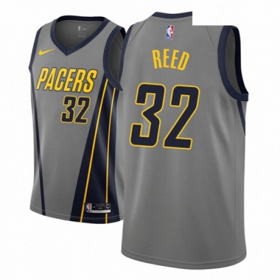Men NBA 2018 19 Indiana Pacers 32 Davon Reed City Edition Gray Jersey Men NBA 2018 19 Indiana Pacers 32 Davon Reed City Edition Gray Jersey