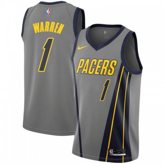 Men Nike Indiana Pacers 1 TJ Warren Gray NBA Swingman City Edition 2018 19 Jersey Men Nike Indiana Pacers 1 TJ Warren Gray NBA Swingman City Edition 2018 19 Jersey