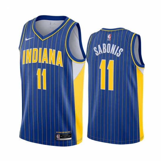 Men Nike Indiana Pacers 11 Domantas Sabonis Blue NBA Swingman 2020 21 City Edition Jersey Men Nike Indiana Pacers 11 Domantas Sabonis Blue NBA Swingman 2020 21 City Edition Jersey