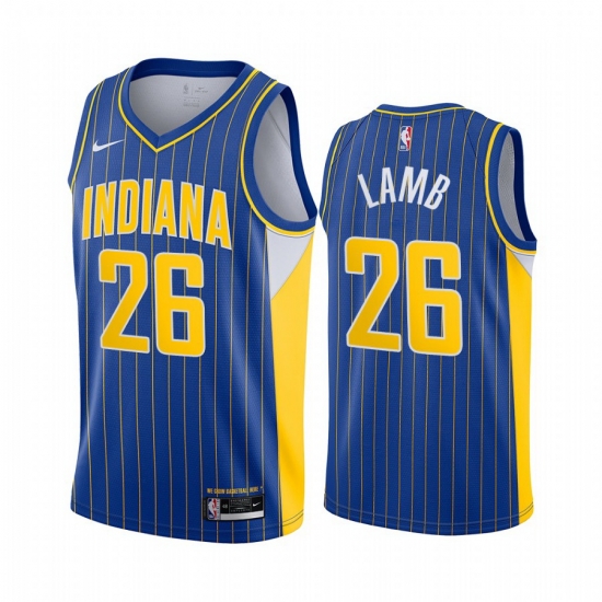 Men Nike Indiana Pacers 26 Jeremy Lamb Blue NBA Swingman 2020 21 City Edition Jersey Men Nike Indiana Pacers 26 Jeremy Lamb Blue NBA Swingman 2020 21 City Edition Jersey