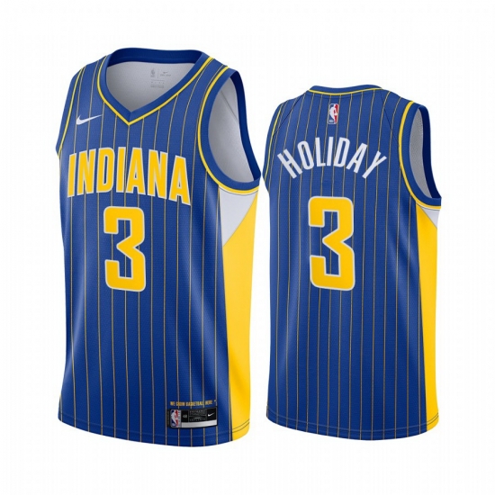 Men Nike Indiana Pacers 3 Aaron Holiday Blue NBA Swingman 2020 21 City Edition Jersey Men Nike Indiana Pacers 3 Aaron Holiday Blue NBA Swingman 2020 21 City Edition Jersey