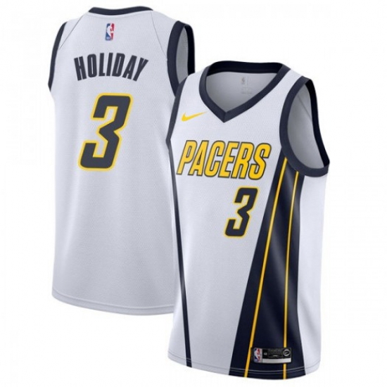Men Nike Indiana Pacers 3 Aaron Holiday White NBA Swingman Earned Edition Jersey Men Nike Indiana Pacers 3 Aaron Holiday White NBA Swingman Earned Edition Jersey