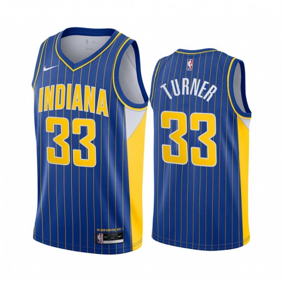 Men Nike Indiana Pacers 33 Myles Turner Blue NBA Swingman 2020 21 City Edition Jersey Men Nike Indiana Pacers 33 Myles Turner Blue NBA Swingman 2020 21 City Edition Jersey