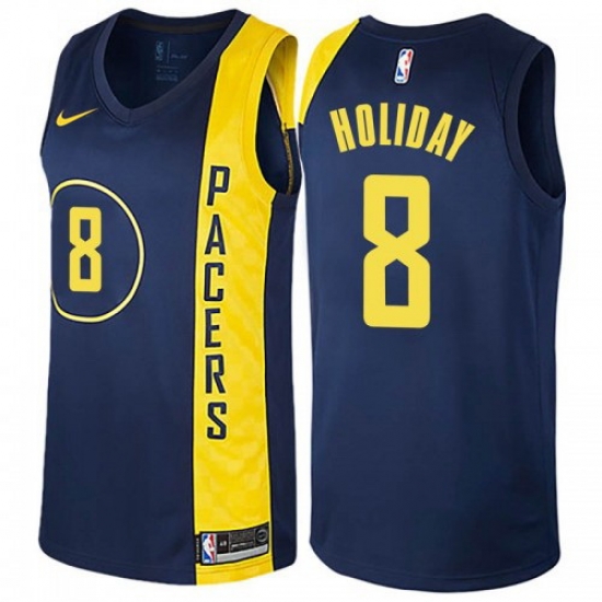 Men Nike Indiana Pacers 8 Justin Holiday Navy Blue NBA Swingman City Edition Jersey Men Nike Indiana Pacers 8 Justin Holiday Navy Blue NBA Swingman City Edition Jersey