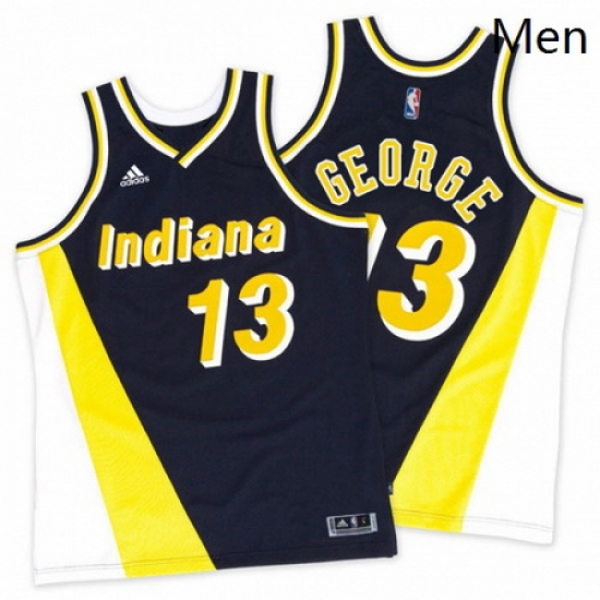 Mens Adidas Indiana Pacers 13 Paul George Authentic NavyGold Throwback NBA Jersey Mens Adidas Indiana Pacers 13 Paul George Authentic NavyGold Throwback NBA Jersey