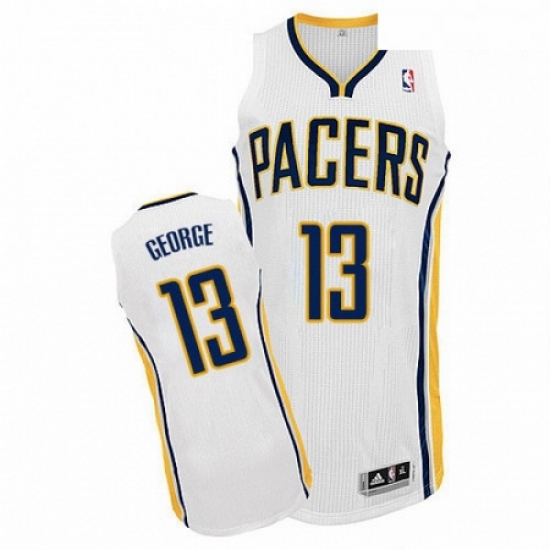 Mens Adidas Indiana Pacers 13 Paul George Authentic White Home NBA Jersey Mens Adidas Indiana Pacers 13 Paul George Authentic White Home NBA Jersey