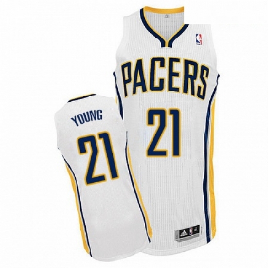Mens Adidas Indiana Pacers 21 Thaddeus Young Authentic White Home NBA Jersey Mens Adidas Indiana Pacers 21 Thaddeus Young Authentic White Home NBA Jersey