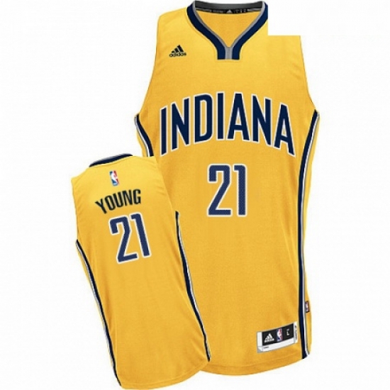 Mens Adidas Indiana Pacers 21 Thaddeus Young Swingman Gold Alternate NBA Jersey Mens Adidas Indiana Pacers 21 Thaddeus Young Swingman Gold Alternate NBA Jersey