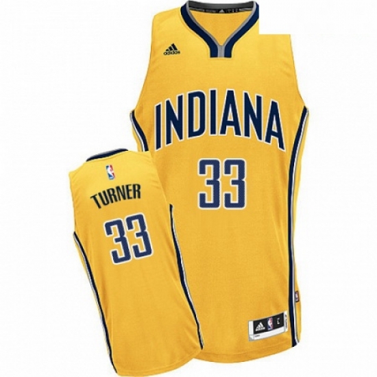Mens Adidas Indiana Pacers 33 Myles Turner Swingman Gold Alternate NBA Jersey Mens Adidas Indiana Pacers 33 Myles Turner Swingman Gold Alternate NBA Jersey