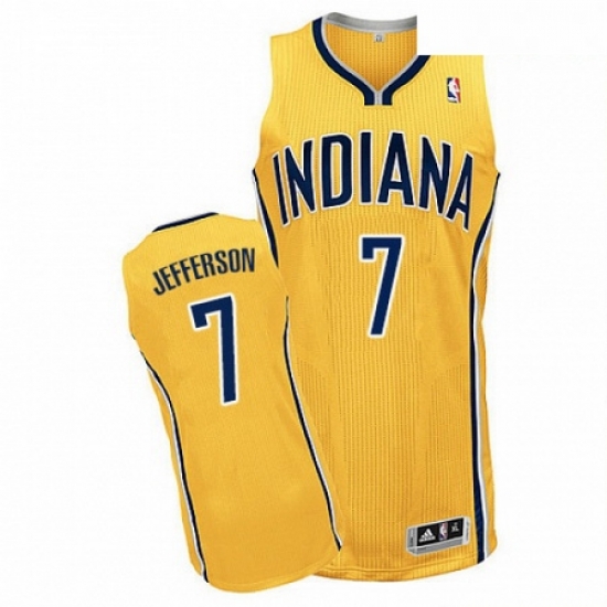 Mens Adidas Indiana Pacers 7 Al Jefferson Authentic Gold Alternate NBA Jersey Mens Adidas Indiana Pacers 7 Al Jefferson Authentic Gold Alternate NBA Jersey