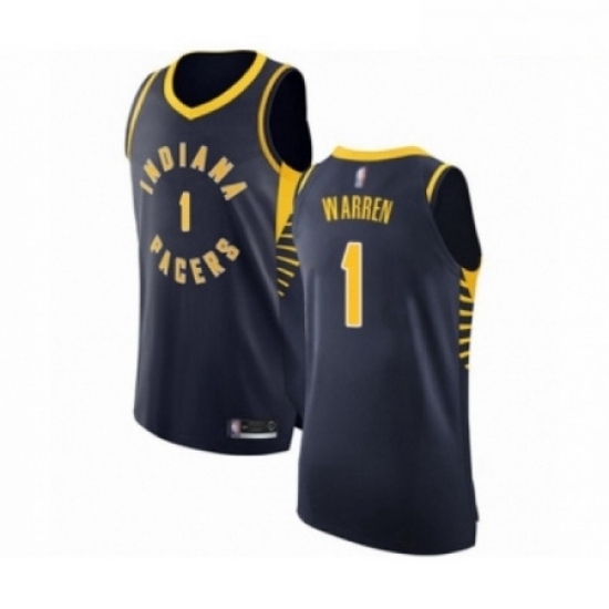 Mens Indiana Pacers 1 TJ Warren Authentic Navy Blue Basketball Jersey Icon Edition Mens Indiana Pacers 1 TJ Warren Authentic Navy Blue Basketball Jersey Icon Edition