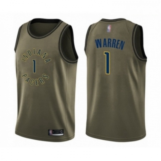Mens Indiana Pacers 1 TJ Warren Swingman Green Salute to Service Basketball Jersey Mens Indiana Pacers 1 TJ Warren Swingman Green Salute to Service Basketball Jersey