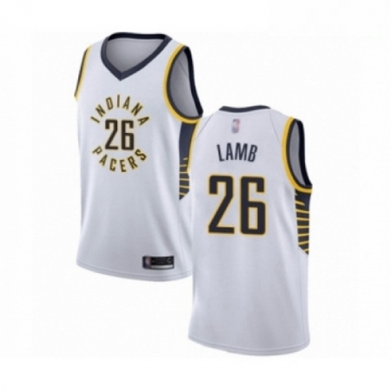 Mens Indiana Pacers 26 Jeremy Lamb Authentic White Basketball Jersey Association Edition Mens Indiana Pacers 26 Jeremy Lamb Authentic White Basketball Jersey Association Edition