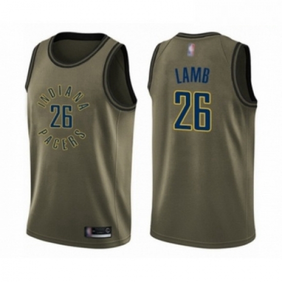 Mens Indiana Pacers 26 Jeremy Lamb Swingman Green Salute to Service Basketball Jersey Mens Indiana Pacers 26 Jeremy Lamb Swingman Green Salute to Service Basketball Jersey