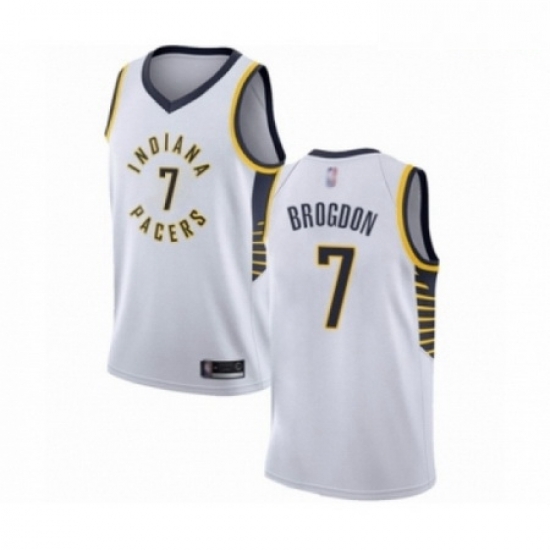 Mens Indiana Pacers 7 Malcolm Brogdon Authentic White Basketball Jersey Association Edition Mens Indiana Pacers 7 Malcolm Brogdon Authentic White Basketball Jersey Association Edition
