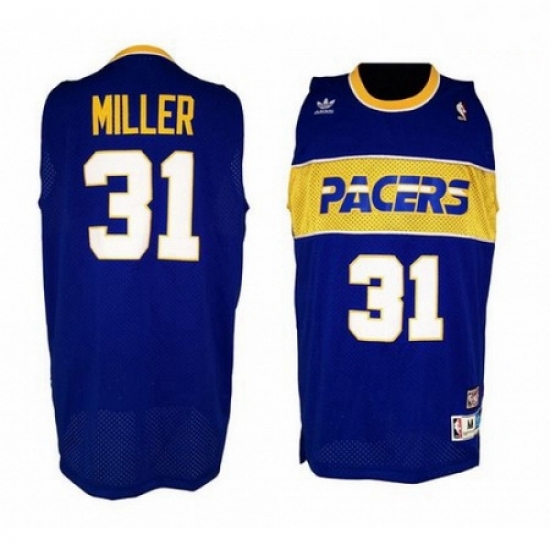 Mens Mitchell and Ness Indiana Pacers 31 Reggie Miller Authentic Blue Throwback NBA Jersey Mens Mitchell and Ness Indiana Pacers 31 Reggie Miller Authentic Blue Throwback NBA Jersey