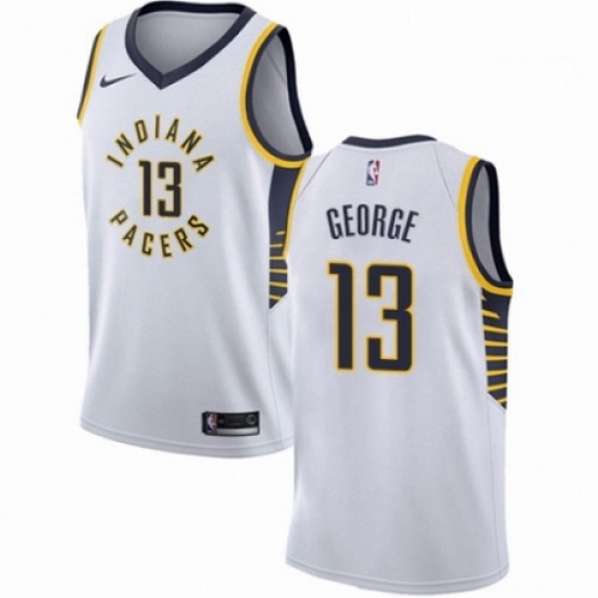 Mens Nike Indiana Pacers 13 Paul George Swingman White NBA Jersey Association Edition Mens Nike Indiana Pacers 13 Paul George Swingman White NBA Jersey Association Edition