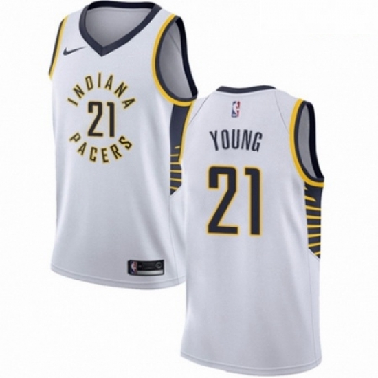 Mens Nike Indiana Pacers 21 Thaddeus Young Swingman White NBA Jersey Association Edition Mens Nike Indiana Pacers 21 Thaddeus Young Swingman White NBA Jersey Association Edition