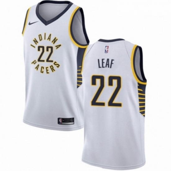 Mens Nike Indiana Pacers 22 T J Leaf Authentic White NBA Jersey Association Edition Mens Nike Indiana Pacers 22 T J Leaf Authentic White NBA Jersey Association Edition