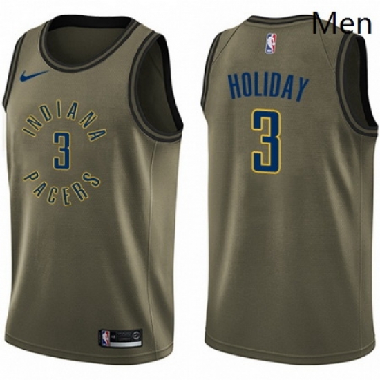 Mens Nike Indiana Pacers 3 Aaron Holiday Swingman Green Salute to Service NBA Jersey Mens Nike Indiana Pacers 3 Aaron Holiday Swingman Green Salute to Service NBA Jersey