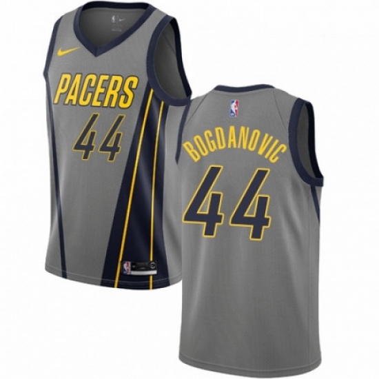 Mens Nike Indiana Pacers 44 Bojan Bogdanovic Swingman Gray NBA Jersey City Edition Mens Nike Indiana Pacers 44 Bojan Bogdanovic Swingman Gray NBA Jersey City Edition